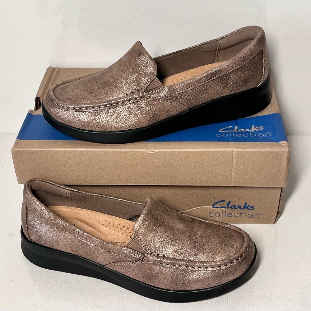 Clarks Ellowyn Lux Leather/Textile Slip-Ons